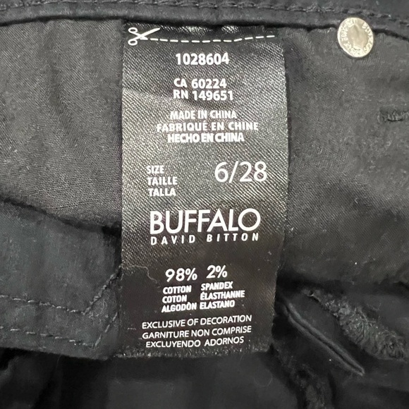 Buffalo David Bitton Black Mid Rise Stretch Skinny Ankle Jeans Size 6 Women’s - Picture 6 of 6